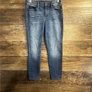 White House Black Market Blue Skinny Jeans with Faded Wash